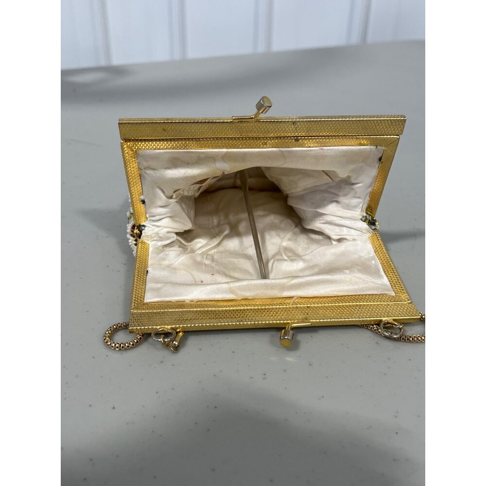 Walborg Vintage Tapestry Purse Multicolor Beaded Kisslock Boho Hippie Retro - Picture 5 of 8